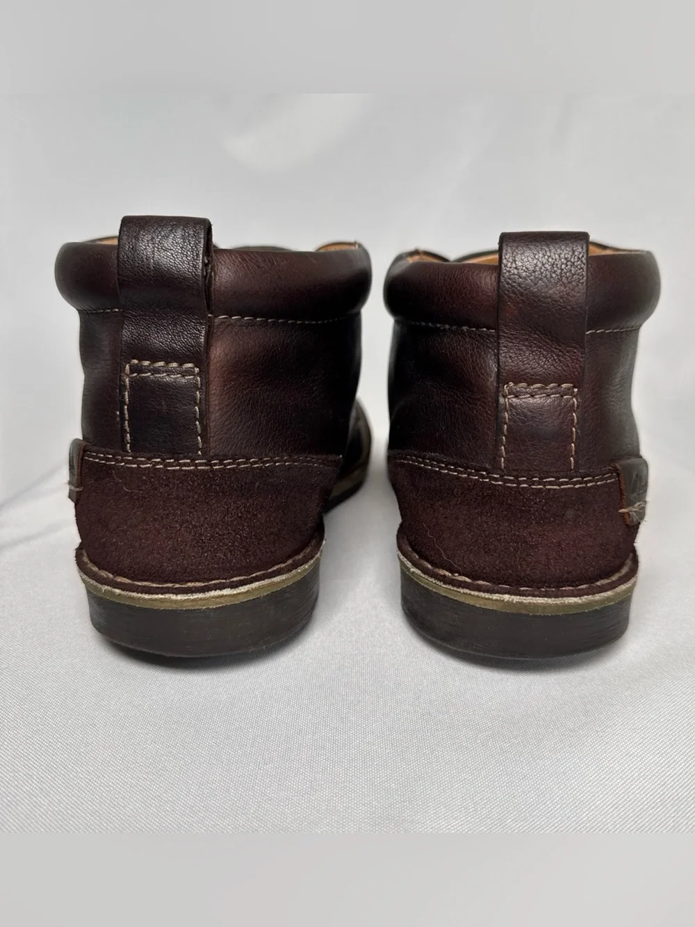 Clarks Edgewick Mid Boots Mens 11 Brown Oily Chukka Shoes Leather Lace Up Ankle